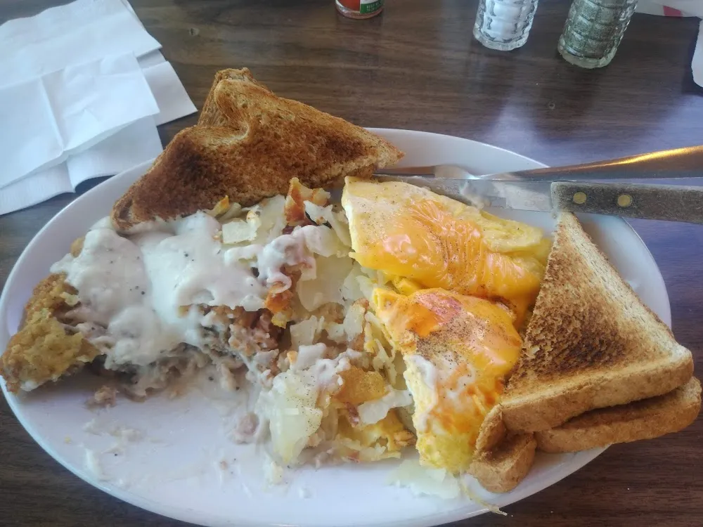 Country Fried Steak and Eggs w Potatoes